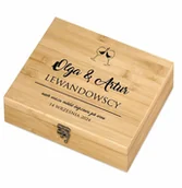 Zestawy do wina - Murrano Elektryczny korkociąg zestaw do wina w skrzynce z nadrukiem dla pary - miniaturka - grafika 1