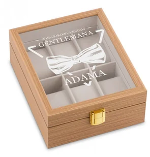 Murrano Szkatułka drewniana na 6 zegarków z grawerem dla gentlemana SZKT-JD2X3-032 - Pudełka i szkatułki - miniaturka - grafika 2