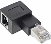 Kable - InLine RJ45 Adapter Cat.6A, wtyczka RJ45 / gniazdo, 90° zagięty w lewo 69991D 69991D - miniaturka - grafika 1