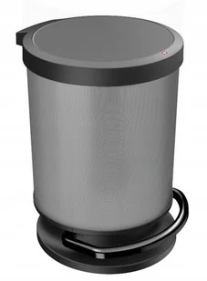 Rotho kosz na śmieci Paso okrągły, bezwonny kosz na odpady z tworzywa sztucznego o wyglądzie stali szlachetnej (PP), carbon metalik, 20 l ROTHO_1015510273 - Kosze na śmieci - miniaturka - grafika 2