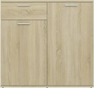 vidaXL Szafka dąb sonoma 80x36x75 cm płyta wiórowa 805773 - Komody - miniaturka - grafika 7