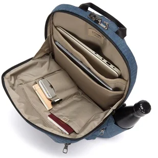 Metrosafe X 20 l, plecak antykradzieżowy, dla kobiet i mężczyzn, 45 x 30 x 13 cm, plecak podróżny, ochrona przed kradzieżą, technologia bezpieczeństwa, 20 l, dżinsowy niebieski/ciemny denim - Plecaki - miniaturka - grafika 6