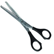 Nożyczki fryzjerskie - Henbor nożyczki degażówki dwustronne plastikowe rączki Accademy 745/6" - miniaturka - grafika 1