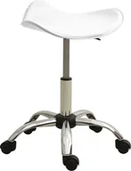Krzesła i taborety kosmetyczne - vidaXL vidaXL Siedzisko do masażu białe obite sztuczną skórą 3088565 - miniaturka - grafika 1