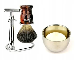 Zestaw Do Golenia Pędzel Z Borsuka Maszynka Tygiel - Zestawy kosmetyków męskich - miniaturka - grafika 5
