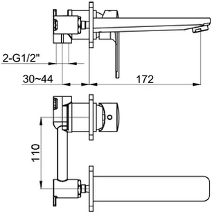Kohlman Texen bateria umywalkowa podtynkowa chrom QW180T | - Baterie podtynkowe - miniaturka - grafika 2