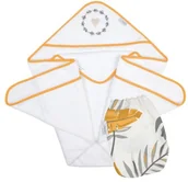 Okrycia kąpielowe dla dzieci - Klupś Okrycie kąpielowe z myjką muślinową N003 Tropics - miniaturka - grafika 1