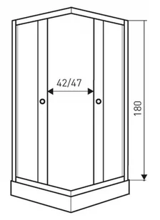 Novoterm Kabina kwadratowa 90x90 Olga SQ Black OLGA SQ 90 B/B - Kabiny prysznicowe - miniaturka - grafika 3