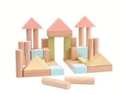 Klocki - Plan Toys Pastelowe klocki drewniane 40 szt. PLTO-5507 8854740055071 - miniaturka - grafika 1
