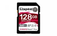 Karty pamięci - Kingston Karta pamięci SD 128GB Canvas React Plus 300/260 UHS-II U3 SDR2/128GB - miniaturka - grafika 1