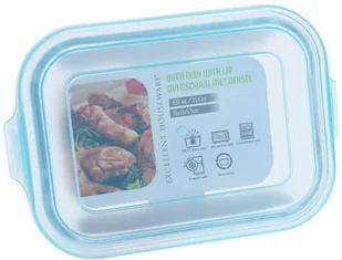 EH Excellent Houseware Pojemnik kuchenny na żywność szklany z uszczelką 0,6L szczelny 120219 - Pojemniki kuchenne - miniaturka - grafika 3