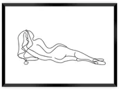 Plakaty - Dekoria Dekoria Plakat Figure Line III 70 x 50 cm Ramka Czarna 222E-000-39 - miniaturka - grafika 1