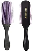 Szczotki i grzebienie do włosów - Denman Szczotka do włosów D4 Fancy, z zaokrąglonym włosiem nylonowym, czarno-fioletowa - miniaturka - grafika 1