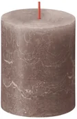 Świece - Bolsius Świeca pieńkowa Rustic Shine taupe wys. 8 cm - miniaturka - grafika 1