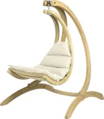Fotele ogrodowe wiszące - Amazonas Drewniany fotel Swing kremowy AZ-2020440  AZ-2020440 - miniaturka - grafika 1
