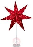 Ozdoby bożonarodzeniowe - Markslojd Stojąca gwiazda Clara, aksamit, czerwono-biała - miniaturka - grafika 1