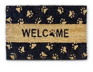 Wycieraczki - Relaxdays Tatze wycieraczka z włókna kokosowego z antypoślizgowym spodem, wymiary 40 × 60 cm, do użytku zewnętrznego i wewnętrznego, kolor czarny 10016750 - miniaturka - grafika 1