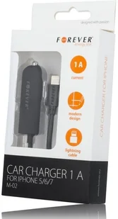 Forever Ładowarka samochodowa do iPhone 8-PIN 1A M-02 czarna T_0014878 - Ładowarki samochodowe - miniaturka - grafika 4
