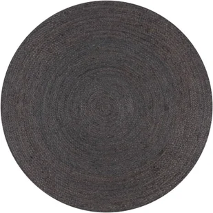 vidaXL Ręcznie wykonany dywan z juty, okrągły, 90 cm, ciemnoszary - Dywany - miniaturka - grafika 6