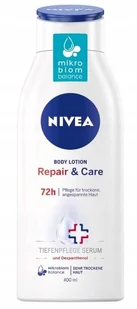 NIVEA Nivea Repair & Care Body Lotion (400 ml), balsam do bardzo suchej skóry i łagodzi uczucie napięcia, utrzymuje równowagę mikrobiom skóry i dzięki temu wyjątkowo delikatnie pielęgnuje mikrobiom skóry. - Balsamy i kremy do ciała - miniaturka - grafika 2