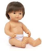 Lalki dla dziewczynek - Miniland Miniland BABY BRĄZOWE WŁOSY CHŁOSZECH NI 38 cm 31079 MLE31079 - miniaturka - grafika 1