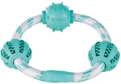 Zabawki dla psów - Trixie TX-33704 Playing Rope ring with Balls 20 cm 33704 - miniaturka - grafika 1