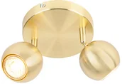 Lampy sufitowe - QAZQA Spot retro okrągły mosiądz 2-źródła światła - Gissi - miniaturka - grafika 1