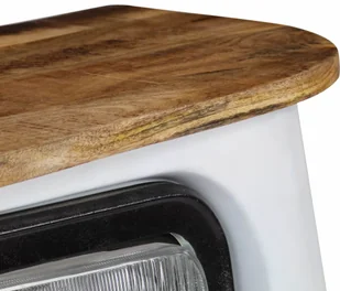 vidaXL Szafka w kształcie ciężarówki, lite drewno mango, biała - Komody - miniaturka - grafika 3