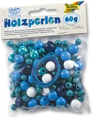 Zabawki kreatywne - Folia Drewniane koraliki w kolorze niebieskim - 60 g - miniaturka - grafika 1
