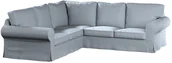 Pokrowce na meble - Dekoria Pokrowiec Ektorp na sofę narożną błękitny melanż 240/136 x 82 x 73 cm Amsterdam 640-704-46 - miniaturka - grafika 1