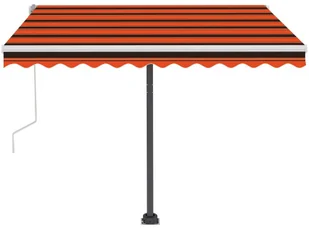 VidaXL Lumarko Ręcznie zwijana markiza z LED, 350x250 cm, pomarańczowo-brązowa  3069725 VidaXL - Markizy - miniaturka - grafika 5