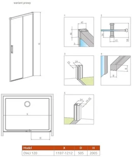 Radaway Idea Gold DWJ drzwi wnękowe 120cm prawe szkło przejrzyste 387016-09-01R | - Ścianki i drzwi prysznicowe Radaway Idea Gold DWJ drzwi wnękowe 120cm prawe szkło przejrzyste 387016-09-01R | - Ścianki i drzwi prysznicowe - miniaturka - grafika 2