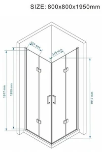 231 HYDAR KABINA PRYSZNICOWA 80x80 KZ08B BLACK SKŁADANA 6MM 23178210 78210-uniw - Kabiny prysznicowe - miniaturka - grafika 11