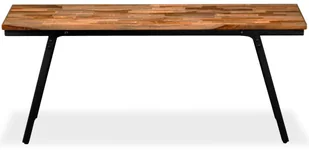 vidaXL Ławka z drewna odzyskanego, tek i stal, 110x35x45 cm vidaXL - Ławki do przedpokoju vidaXL Ławka z drewna odzyskanego, tek i stal, 110x35x45 cm vidaXL - Ławki do przedpokoju - miniaturka - grafika 4