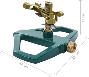 vidaXL Obrotowy zraszacz ogrodowy, 21 x 22 x 13 cm, metalowy - Węże ogrodowe i zraszacze - miniaturka - grafika 5