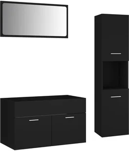 VidaXL Lumarko Zestaw mebli łazienkowych, czarny, płyta wiórowa! 3071694 VidaXL - Meble łazienkowe - miniaturka - grafika 14