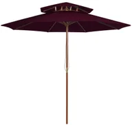 Parasole ogrodowe - vidaXL Parasol ogrodowy z dwupoziomową czaszą, bordowy, 270 cm 313764 - miniaturka - grafika 1