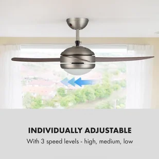 Klarstein El Paso, wentylator sufitowy, 52 trzonek E27, 3 śmigła imitacja drewna dębowego VTS6-El Paso darkoak - Wentylatory sufitowe - miniaturka - grafika 5