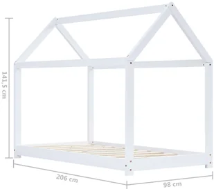 vidaXL Rama łóżka dziecięcego, biała, lite drewno sosnowe, 90 x 200 cm vidaXL - Łóżka dla dzieci i młodzieży - miniaturka - grafika 7