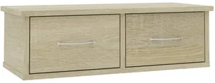 vidaXL vidaXL Półka ścienna z szufladami, dąb sonoma, 60x26x18,5 cm - Półki do salonu - miniaturka - grafika 2