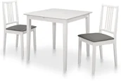 Stoły z krzesłami - vidaXL 3-częściowy zestaw mebli do jadalni, MDF, biały - miniaturka - grafika 1