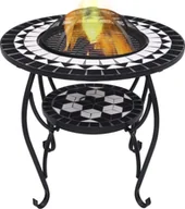 Paleniska ogrodowe - vidaXL Palenisko ogrodowe mozaikowe ze stolikiem 68 cm czarno-białe 46725 - miniaturka - grafika 1