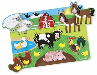 Melissa & Doug Puzzle drewniane Zwierzęta z farmy - Układanki dla dzieci - miniaturka - grafika 2