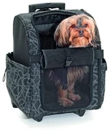 Transportery dla kotów - Karlie Flamingo 31392 Smart Trolley City, transporttrolley dla psów z nylonu, 48 x 34 x 28 cm, czarna - miniaturka - grafika 1