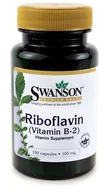 Witaminy i minerały dla sportowców - SWANSON Witamina B2 Ryboflawina 100 mg 100 kapsułek - miniaturka - grafika 1