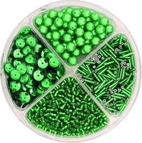 Knorr Prandel Zestaw koralików ozdobnych, zielony - Półfabrykaty do biżuterii - miniaturka - grafika 2