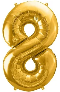 PartyDeco Balon foliowy Cyfra 8, 86cm, złoty FB1M-8-019 - Balony i akcesoria - miniaturka - grafika 4