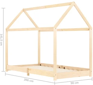 vidaXL Rama łóżka dziecięcego, lite drewno sosnowe, 90 x 200 cm vidaXL - Łóżka dla dzieci i młodzieży - miniaturka - grafika 8