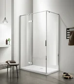 Kabiny prysznicowe - BRAVAT Kabina prysznicowa prostokątna 1-skrzydłowa 80x100x200 SNC 80/100 L chrom szkło transparentne lewa z powłoką Nano Glass - miniaturka - grafika 1