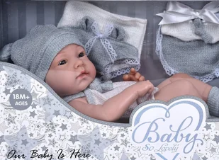 Duża Lalka Jak Żywa Niemowlak Bobas Ubranka 0408 - Lalki dla dziewczynek - miniaturka - grafika 4
